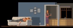 1girl 2boys aftersex alcohol animated blanket bottle bra breathing brother brothers brown_hair closed_mouth clothes_pull couch deception drink family half-closed_eyes hand_on_chest hand_on_own_chest heavy_breathing incest indoors kitchen lying lying_on_person multiple_boys nude on_couch open_mouth panties panties_around_feet panties_around_leg panty_pull pixel_art shadow shiny_skin short_hair siblings sleeping sleeping_on_person socket subpixel table thighhighs underwear underwear_around_leg video voyeurism wine yaoi
