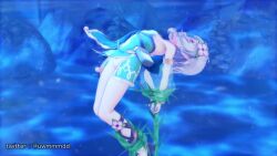 1girl 3d animated antenna_hair asphyxiation bare_shoulders bdsm blush bondage bound bound_ankles bound_wrists breasts death dress drowning hair_between_eyes hair_ornament halter_dress halterneck jewelry kokkoro_(princess_connect!) legs necklace panties pelvic_curtain peril pointy_ears princess_connect! puffy_sleeves purple_eyes sandals seaweed short_hair small_breasts snuff solo sound struggling tagme underwater underwear uwmmmdd video water_torture white_hair
