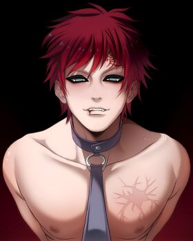 1boy absurdres bdsm black_eyeliner boruto:_naruto_next_generations eyeliner highres lips makeup naruto_(classic) naruto_(series) naruto_shippuuden non-web_source nude red_hair sauto-0chka short_hair smile solo