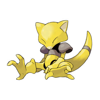 Rule 34 | abra, closed eyes, full body, gen 1 pokemon, nintendo, nostrils, official art, pokemon, pokemon (creature), pokemon focus, pokemon frlg, simple background, solo, sugimori ken, third-party source, white background
