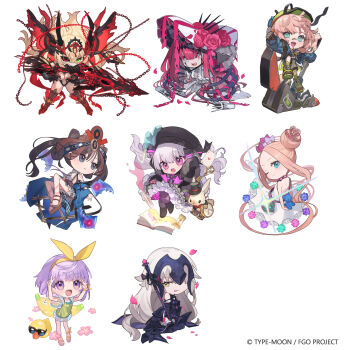 6+girls :p @_@ abigail_williams_(fate) abigail_williams_(santa)_(fate) alice's_adventures_in_wonderland aqua_eyes armor armored_boots armored_dress armored_leotard arms_up backless_dress backless_outfit ballet_slippers bandaid bandaid_on_face bandaid_on_nose baobhan_sith_(fate) baobhan_sith_(third_ascension)_(fate) bare_shoulders barghest_(fate) barghest_(third_ascension)_(fate) beret black_boots black_bow black_bowtie black_dress black_hat black_horns black_leotard black_sclera blonde_hair blue_eyes blue_jacket book boots bottle bow bowtie brown_hair brown_sandals card chain chibi closed_mouth colored_sclera commentary_request company_name copyright_notice couter covered_mouth crop_top crossed_bangs detached_sleeves double_bun double_w dress dress_swimsuit facial_mark fairy_sword_galatine falling_petals fangs fate/grand_order fate_(series) flower fur-trimmed_legwear fur-trimmed_sleeves fur_trim gloves green_eyes green_hat green_one-piece_swimsuit grey_boots grey_eyes grey_gloves grey_shirt grey_shorts hair_between_eyes hair_bow hair_bun hair_rings hairband hand_up hat hat_bow headdress headpiece heterochromia highres holding holding_pickaxe holding_stuffed_toy holding_sword holding_weapon horns hourglass huge_weapon inflatable_toy iyo_(fate) jacket jeanne_d'arc_alter_(avenger)_(fate) jeanne_d'arc_alter_(avenger)_(third_ascension)_(fate) jeanne_d'arc_alter_(fate) jumping kazuradrop_(fate) kazuradrop_(second_ascension)_(fate) key lace-up_boots leotard long_hair long_sleeves looking_ahead looking_at_viewer magatama mining_helmet mizura multiple_girls multiple_hair_bows nursery_rhyme_(fate) nursery_rhyme_(third_ascension)_(fate) official_art one-piece_swimsuit one_eye_closed open-bust_leotard open_book open_mouth outstretched_leg oversized_object pantyhose parted_hair parted_lips petals pickaxe pink_bow pink_flower platform_boots platform_sandals playing_card pocket_watch polka_dot polka_dot_bow purple_dress purple_eyes purple_hair red_eyes red_flower red_hair red_rose rose rubber_duck sandals shirt short_hair shorts shugao simple_background sitting slippers smile standing striped_bow striped_bowtie striped_clothes stuffed_animal stuffed_toy swimsuit sword teddy_bear teeth thigh_boots thumbs_up tiara tongue tongue_out twintails two-sided_bow upper_teeth_only vambraces van_gogh_(fate) van_gogh_(miner)_(fate) w watch weapon white_background white_boots white_bow white_dress white_hair white_hat white_pantyhose white_rabbit_(alice_in_wonderland) white_slippers yellow_eyes yellow_hairband