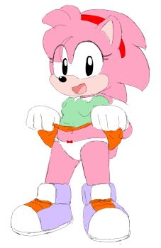 1girl amy_rose animal animal_ears artist_request black_eyes bow bow_panties breasts classic_amy_rose clothes_lift furry green_shirt hairband hedgehog hedgehog_girl loli looking_at_viewer navel open_mouth orange_skirt panties pink_fur pink_hair puffy_sleeves purple_shoes red_bow sega shirt shoes short_hair short_sleeves skirt skirt_lift small_breasts smile sneakers sonic_(series) spiked_hair standing tail underwear white_background white_panties