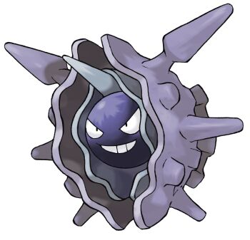 Rule 34 | cloyster, full body, gen 1 pokemon, grin, highres, nintendo, no humans, pokemon, pokemon (creature), pokemon focus, pokemon frlg, smile, solo, sugimori ken, teeth, third-party source, transparent background, v-shaped eyes