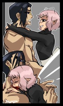 bite_mark biting kagurabachi kuguri_(kagurabachi) vampire yowhza