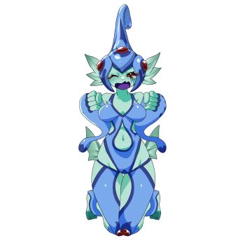 digimon digimon_(creature) fins frog_girl gerusyu head_fins helmet monster_girl ranamon