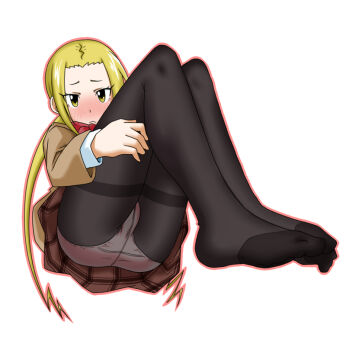 1girl blonde_hair feet hagimura_suzu loli no_shoes panties school_uniform seitokai_yakuindomo underwear yellow_eyes