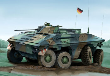 armored_personnel_carrier armored_vehicle autocannon bundeswehr cannon cross field flag flag_on_vehicle german_flag iron_cross kcme luchs military motor_vehicle mud no_humans original smoke_grenade_launcher spaehpanzer_luchs turret vehicle_focus
