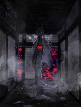 absurdres architecture commentary_request east_asian_architecture froslass full_body gen_4_pokemon highres horimhkw11 horns indoors long_hair looking_at_viewer mega_froslass mega_pokemon nintendo no_humans open_mouth pokemon pokemon_(creature) pokemon_focus pokemon_legends:_z-a shouji sliding_doors solo standing white_eyes