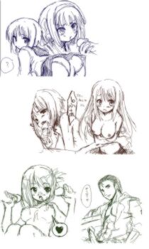 00s 4girls abe_takakazu asahina_mikuru fellatio group_sex hetero jpeg_artifacts komaki_manaka kuso_miso_technique mmf_threesome monochrome multiple_boys multiple_girls nagato_yuki oral penis propositioning school_uniform serafuku suzumiya_haruhi suzumiya_haruhi_no_yuuutsu threesome tilm to_heart_(series) to_heart_2 uncensored yaranaika