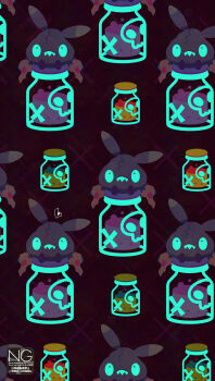 chemicals gen_5_pokemon highres jar meme_(sleepsheep) nintendo no_humans pokemon pokemon_(creature) pokemon_focus sharp_teeth sitting skull_and_crossbones solo teeth trash_bag trubbish