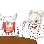 2girls alpaca_ears alpaca_suri_(kemono_friends) alpaca_tail animal_ears animated bird_wings blonde_hair blunt_bangs blush commentary cup drinking fur-trimmed_sleeves fur_collar fur_scarf fur_trim head_wings japanese_crested_ibis_(kemono_friends) kemono_friends long_sleeves looping_animation multicolored_hair multiple_girls neck_ribbon open_mouth pantyhose pouring red_hair ribbon scarf simple_background table tail taro_(tontaro) tea teacup teapot vest video white_hair wings yellow_eyes