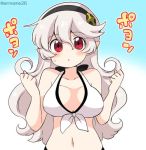 1girl animated bikini bouncing bouncing_breasts breasts female_corrin_(fire_emblem) eromame fire_emblem fire_emblem_fates fire_emblem_heroes large_breasts long_hair midriff navel nintendo red_eyes silver_hair smile swimsuit tagme ugoira video