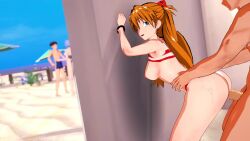 1girl 2boys 3d against_wall ahegao alternate_breast_size anal animated anus arm_support ass ass_focus ass_shake ayanami_rei barefoot beach bikini blue_eyes blush bouncing_breasts breasts brown_hair censored day draktar erection hair_ornament happy_sex hetero huge_ass ikari_shinji interface_headset_(evangelion) koikatsu_(medium) large_insertion long_hair looking_back medium_breasts multicolored_bikini multiple_boys naughty_face navel neon_genesis_evangelion nipples open_mouth outdoors penis pussy red_bikini sex sex_from_behind sideboob smile souryuu_asuka_langley standing standing_sex stealth_sex string_bikini suzuhara_touji swimsuit tagme thick_thighs thighs two-tone_bikini two_side_up video white_bikini