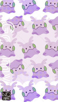 Rule 34 | animal focus, character name, closed mouth, colored skin, commentary request, gen 6 pokemon, goomy, highres, looking at viewer, meme (sleepsheep), nintendo, no humans, pokemon, pokemon (creature), pokemon focus, purple skin, slug, smile, solid oval eyes