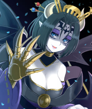 Rule 34 | 1girl, black hair, black wings, demon, demon girl, digimon, digimon (creature), highres, horns, lilithmon, mark of evil, monster girl, pixiv user (956762), wings