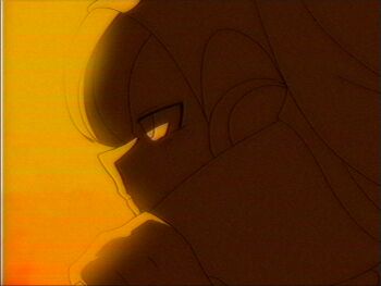 Rule 34 | 1990s (style), 1boy, 1girl, agnes tachyon (tach-nology) (umamusume), agnes tachyon (umamusume), android, bored, carrying, carrying person, faux retro artstyle, half-closed eyes, highres, lueduar, lumine (genshin impact), lumine (mega man), mega man (series), mega man x (series), one eye covered, retro artstyle, robot, robot ears, sunset, umamusume, vhs artifacts