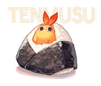 cat commentary food food_focus food_name in_food no_humans onigiri original rice simple_background suzaku_(zaku6584) white_background