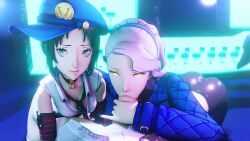 1boy 2girls 3d amateurthrowaway animated ass atlus bisexual_female black_hair blue_eyes blue_hairband blue_nails breasts car choker cooperative_fellatio crimsonike_(crimva) eye_contact fellatio fingernails french_kiss glowing glowing_eyes group_sex hair_ornament hairband hat interior kiss kissing_penis large_penis licking licking_penis limousine lips long_hair looking_at_another looking_at_viewer margaret_(persona) marie_(persona_4) medium_breasts megami_tensei motor_vehicle multiple_girls nail_polish naughty_face open_mouth oral pale_skin pendant_choker penis persona persona_4 persona_4_the_golden pinky_out pov pov_crotch short_hair smile sound teamwork teamwork_(sexual) teeth threesome tongue tongue_out uncensored velvet_room video white_hair yellow_eyes