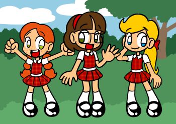 absurdres alenonimo girl_scout happy highres jodie_fitzgerald mary_janes original school_uniform shoes terry_blair toby_robin