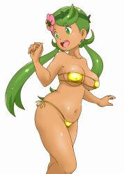 Rule 34 | 1girl, alternate costume, bikini, breasts, dark-skinned female, dark skin, mallow (pokemon), medium breasts, pokemon, pokemon sm, solo, swimsuit