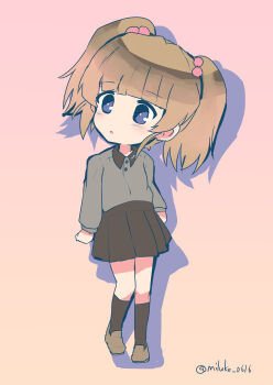 Rule 34 | 1girl, absurdres, black hat, black jacket, black skirt, blue eyes, brown hair, garrison cap, girls und panzer, girls und panzer phase erika, grey shirt, hair tie, hat, highres, jacket, kuromorimine military uniform, kuromorimine school uniform, long hair, miluke, miniskirt, orange hair, red skirt, rou leila, school uniform, shirt, skirt, twintails