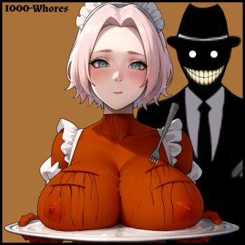 breasts cannibalism cooked corpse death guro haruno_sakura large_breasts looking_at_viewer murdered