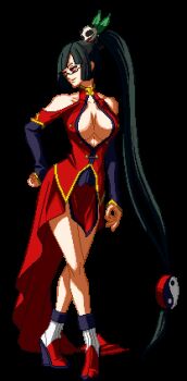 animated animated_gif arc_system_works blazblue blazblue:_calamity_trigger bouncing_breasts breasts cleavage third-party_edit bad_tag litchi_faye_ling lowres no_bra pixel_art third-party_edit