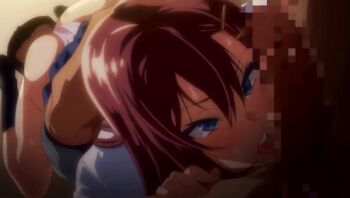 1boy 1girl akane_wa_tsumare_somerareru animated animated_gif censored mosaic_censoring nanao_akane penis_on_face tagme upside-down