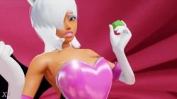 2girls 3d animal_ears animated bat_wings blaze_the_cat bouncing_breasts breast_expansion breasts bursting_breasts chaos_emerald cleavage elbow_gloves eyeshadow fangs female_focus gloves glowing glowing_eyes green_eyes hair_over_one_eye heartbeat huge_breasts humanization lowres makeup multiple_girls prevence pulsating_breasts purple_hair rouge_the_bat skindentation sonic_(series) tagme breasts video white_hair wings