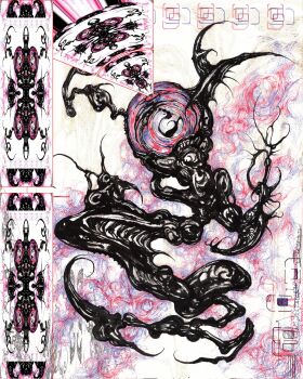 abstract bolzak commentary creature creature_focus eldritch_abomination english_commentary highres original solo surreal wings