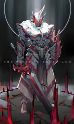Rule 34 | 1boy, armor, artist name, clenched hand, english text, glowing, glowing eyes, highres, holding, holding sword, holding weapon, horns, jiuri jiuhao, kamen rider, kamen rider saber, kamen rider saber (series), kamen rider saber draconic knight, looking down, male focus, power armor, red eyes, single horn, solo, standing, sword, tokusatsu, watermark, weapon