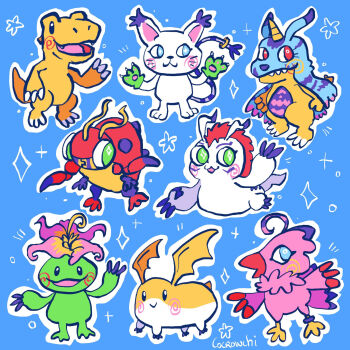 Rule 34 | agumon, bird, bug, cat, digimon, digimon (creature), gabumon, gomamon, highres, palmon, patamon, piyomon, reptile, tailmon, tentomon, wings