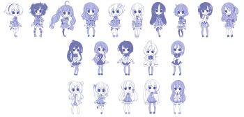 6+girls :d :o absurdres ahoge aizawa_kazuha ando_tazusa arm_at_side arms_at_sides assault_lily belt belt_buckle blue_theme blunt_bangs bow bowtie braid braided_ponytail buckle buttons cardigan chibi closed_mouth clover_hair_ornament cropped_jacket detached_sleeves double_bun elbow_gloves fang flower_knot four-leaf_clover_hair_ornament frilled_skirt frilled_sleeves frills full_body futagawa_fumi gloves gumoyu hair_bow hair_bun hair_ornament hair_over_shoulder hair_ribbon hair_scrunchie hairclip hand_in_own_hair hand_on_own_arm hand_on_own_chest hand_on_own_hip hand_to_own_mouth hand_up hands_up hatsukano_yo heel_up herensuge_girls_academy_school_uniform heterochromia high-waist_skirt high_ponytail highres hitotsuyanagi_riri hitotsuyanagi_yuri iijima_renka jacket juliet_sleeves kaede_johan_nouvel kanba_girls_high_school_uniform kon_kanaho kuo_shenlin leg_ribbon leg_up long_hair long_sleeves looking_at_viewer low_side_ponytail low_twin_braids low_twintails medium_hair miriam_hildegard_von_gropius miyagawa_takane monochrome multiple_girls neck_ribbon necktie one_side_up open_clothes open_jacket open_mouth oversized_clothes pantyhose parted_lips partially_unbuttoned pleated_skirt ponytail puffy_sleeves ribbon sadamori_himeka sailor_collar sasaki_ran school_uniform scrunchie serafuku serizawa_chikaru shirai_yuyu shirt shoes short_hair short_necktie short_sleeves side_braid side_ponytail side_slit sidelocks simple_background single_braid skirt sleeves_past_fingers sleeves_past_wrists smile standing standing_on_one_leg striped_clothes striped_thighhighs tamba_akari tassel tassel_hair_ornament thigh_ribbon thighhighs toki_kureha twin_braids twintails two_side_up underbust very_long_hair wang_yujia wavy_hair white_background wrist_scrunchie wristband yoshimura_thi_mai yurigaoka_girls_academy_school_uniform