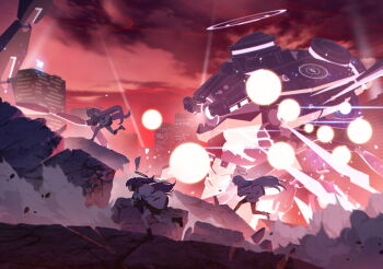 3girls artist_request assault_rifle black_boots black_jacket black_pantyhose black_skirt blue_archive blue_necktie boots collared_shirt faceless faceless_female game_cg grey_hair gun high_heel_boots high_heels highres hod_(blue_archive) holding holding_gun holding_weapon jacket koyuki_(blue_archive) light_machine_gun long_hair machine_gun multiple_girls necktie noa_(blue_archive) non-web_source official_art pantyhose pink_hair purple_hair rifle running shirt skirt thighhighs two_side_up weapon white_boots white_jacket white_skirt white_thighhighs yuuka_(blue_archive)