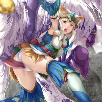 bad_tag bishaten_(armor) censored deep_rising defeat female male monster monster_hunter_(character) monster_hunter_(series) monster_hunter_rise penis rakna-kadaki rape thor_(deep_rising)