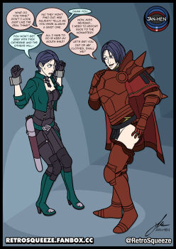 2girls armor captured censored english_text fire_emblem fire_emblem:_three_houses genderswap genderswap_(mtf) highres multiple_girls nintendo paid_reward_available randolph_von_bergliez restrained retrosqueeze shamir_nevrand tagme transformation