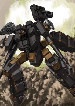 Rule 34 | arm cannon, armored core, dual arm cannons, highres, mecha, no humans, robot, science fiction, shoulder cannon, tyokugekidato, weapon