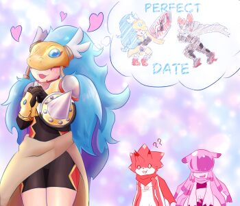 Rule 34 | betelgammamon, digimon, digimon (creature), gankoomon, highres, jellyfish girl, minervamon, monster girl, tentacle hair, tentacles, teslajellymon, tezuze