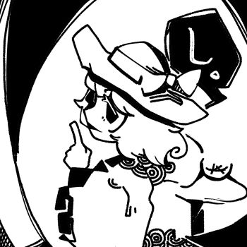 Rule 34 | 1girl, 3ma can omochi, abstract, bow, bowler hat, commentary, disembodied linked eye, finger to mouth, from side, greyscale, hand up, hat, hat bow, high contrast, highres, komeiji koishi, long sleeves, looking at viewer, medium hair, monochrome, open mouth, shushing, sideways glance, smile, solo, speech bubble, stitched eye, touhou, translated, upper body