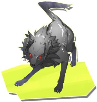 black_fur horns monster_farm monster_farm_online official_art red_eyes terror_dog_(monster_farm) tiger_(monster_farm) wolf