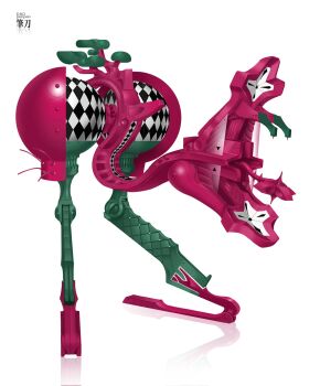 1other abstract artist_name commentary daopenpen english_commentary full_body highres machine no_humans non-humanoid_robot original reflection robot science_fiction simple_background white_background