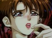 1990s_(style) animated anime_screenshot ass bdsm bondage bound breasts chain cleft_of_venus grabbing_another&#039;s_breast groping injuu_gakuen_la_blue_girl kiss long_hair lowres maria_(la_blue_girl) midou_miyu multiple_girls nin-nin ninja nipples nude object_insertion pussy pussy_juice retro_artstyle rubbing sound tagme uncensored video