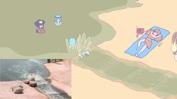 1boy 6+girls ^_^ afloat all_fours animated arms_at_sides arms_behind_head ass audible_speech barefoot beach beach_chair bikini black_bikini blinking blue-tinted_eyewear blue_hair blue_one-piece_swimsuit blue_pants blue_shirt blue_sky blush blush_stickers bob_cut bottle breasts brown_hair bulbasaur car chair charmander cleavage closed_eyes closed_mouth cloud collarbone crawling crocodile crocodilian crop_top cup dangoheart_animation day double_bun drain_(object) drink drinking_glass drinking_straw driving english_audio expressionless eyes_visible_through_hair eyewear_on_head female_focus feraligatr full_body garchomp gardevoir gen_1_pokemon gen_2_pokemon gen_3_pokemon gen_4_pokemon grass green_hair hair_between_eyes hair_bun hair_over_one_eye hand_up hands_up happy headphones highres holding holding_drink holding_drinking_glass holding_paper humanization jumping knee_up large_breasts leaning_back legs lizard_tail long_hair long_sleeves looking_at_another lopunny lying male_swimwear motor_vehicle multiple_girls multiple_views nintendo off-shoulder_shirt off_shoulder on_back on_chair one-piece_swimsuit open_mouth orange_hair orange_shirt outdoors pants paper partially_submerged partially_underwater_shot personification photo-referenced poke_ball_symbol pokemon pokemon_(anime) pokemon_(classic_anime) purple_bikini purple_hair rabbit_ears rabbit_girl rabbit_tail radio red_eyes red_headwear red_male_swimwear red_one-piece_swimsuit reference_inset sand sand_castle sand_sculpture shirt short_hair shower_(place) showering sidelocks sitting sky sleeveless sleeveless_shirt sliding smile sound split_mouth squirtle sunglasses swim_trunks swimsuit table tail thighs tiktok_username tile_floor tiles tinted_eyewear topless_male towel tree triangular_eyewear underwater upper_body video water white-framed_eyewear white_one-piece_swimsuit wind