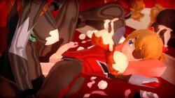 2futa 3d animated arms_behind_head ass atnilla ayanami_rei bed_sheet black_bodysuit bodysuit bouncing_breasts breasts breasts_out brown_hair censored clothed_sex condom evangelion:_3.0_you_can_(not)_redo eyepatch futa_with_futa futanari highres indoors interior long_hair looking_at_another lying mecha_pilot_suit medium_breasts missionary multiple_futa neon_genesis_evangelion nipples on_back open_mouth penis plugsuit_(evangelion) pussy rebuild_of_evangelion red_bodysuit sex shiny_clothes sound souryuu_asuka_langley spread_legs testicles torn_bodysuit torn_clothes two_side_up used_condom used_tissue very_long_hair video wide_hips