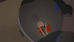 1girl animated artist_name ass clitoris clothes_pull felipe_godoy female_focus female_masturbation fingering grey_pantyhose hiding masturbation masturbation_through_clothes nintendo pantyhose penny_(pokemon) pokemon pokemon_sv print_pantyhose pussy rubbing shorts shorts_pull solo source_request tagme video