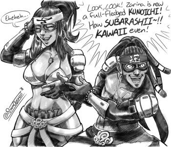 1girl bandeiras_hattori bikini breasts curvy dancer dark-skinned_female dark_skin earrings hairband huge_breasts jewelry large_breasts long_hair pltnm06ghost pltnm_ghost ring shoooohhhh smile smiley_face standing swimsuit tan the_king_of_fighters thick_thighs thighs toned toned_female wide_hips zarina