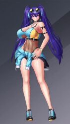 1girl 3d action_taimanin akiyama_rinko alternate_costume animated audible_speech bare_legs breasts curvy highleg highleg_one-piece_swimsuit highres huge_breasts jacket japanese_audio leotard long_hair lying official_alternate_costume on_bed one-piece_swimsuit shiny_skin smile sound standing swimsuit tagme taimanin_(series) taimanin_yukikaze tied_jacket twintails underboob very_long_hair video wide_hips