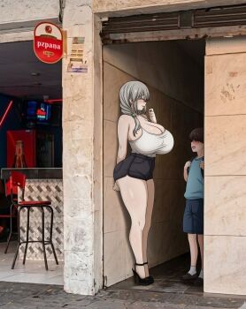 1boy 1girl age_difference breasts cleavage going_to_colombia_for_the_food_and_culture_(meme) huge_breasts large_breasts onee-shota pzpana shota uzaki-chan_wa_asobitai! uzaki_tsuki