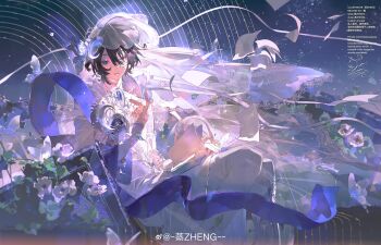 1boy absurdres black_hair copyright_request highres looking_at_viewer non-web_source solo w_zhengz
