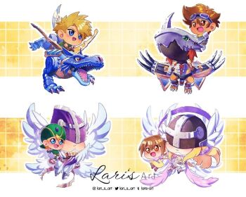 Rule 34 | angel, angel girl, angewomon, chibi, digimon, digimon (creature), digimon adventure, holyangemon, ishida yamato, larisart, mask, metalgarurumon, takaishi takeru, wargreymon, yagami hikari, yagami taichi